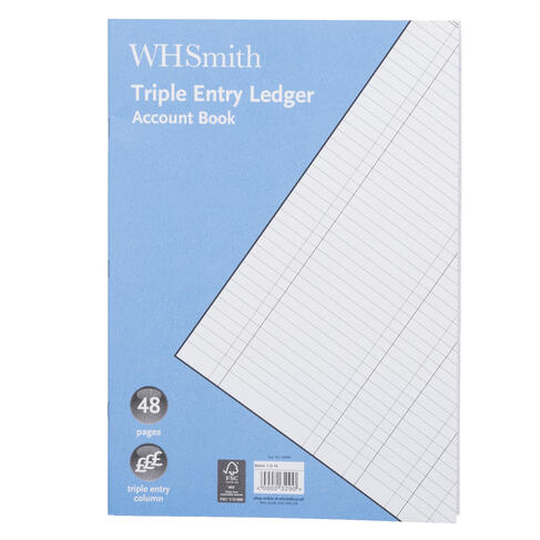 WHSmith Triple Entry Ledger A4 Account Book