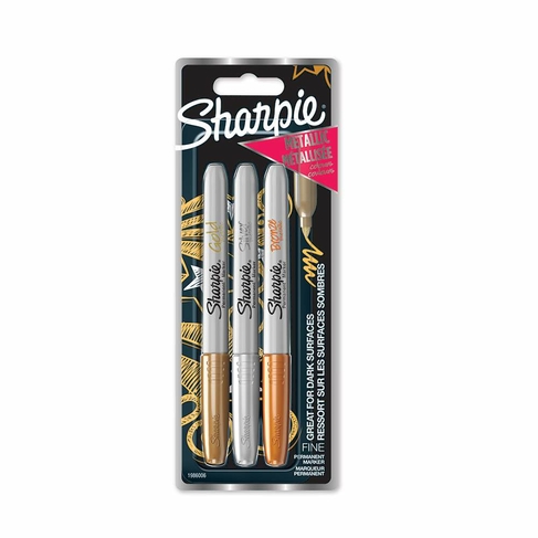 Sharpie Metallic Bronze Permanent Markers, Metallic Ink (Pack of 3)