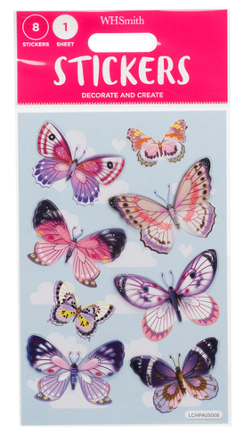 WHSmith Butterfly 3D Stickers