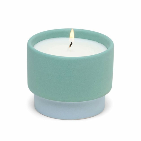 Paddywax Colour Block Saltwater Suede Green Ceramic Candle