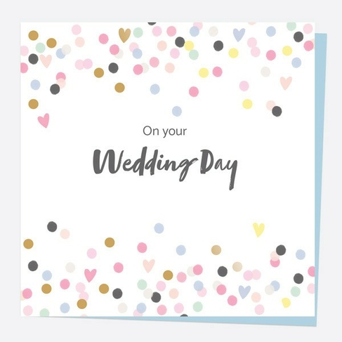 Dotty About Paper Patterns Confetti Border Foil Wedding Card