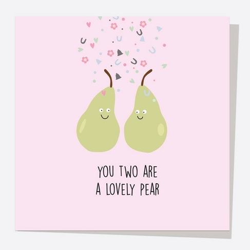Dotty About Paper Perfect Pear Wedding Card