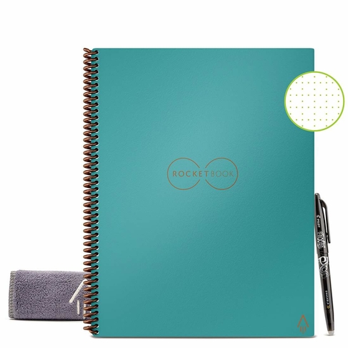 Rocketbook Core A4 (Letter) Dot Grid Digital Notebook with Pen and Wipe Teal