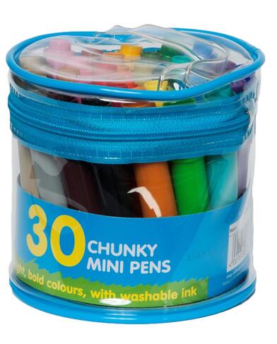 WHSmith Washable Coloured Marker Pens, Assorted Ink (Pack of 30)