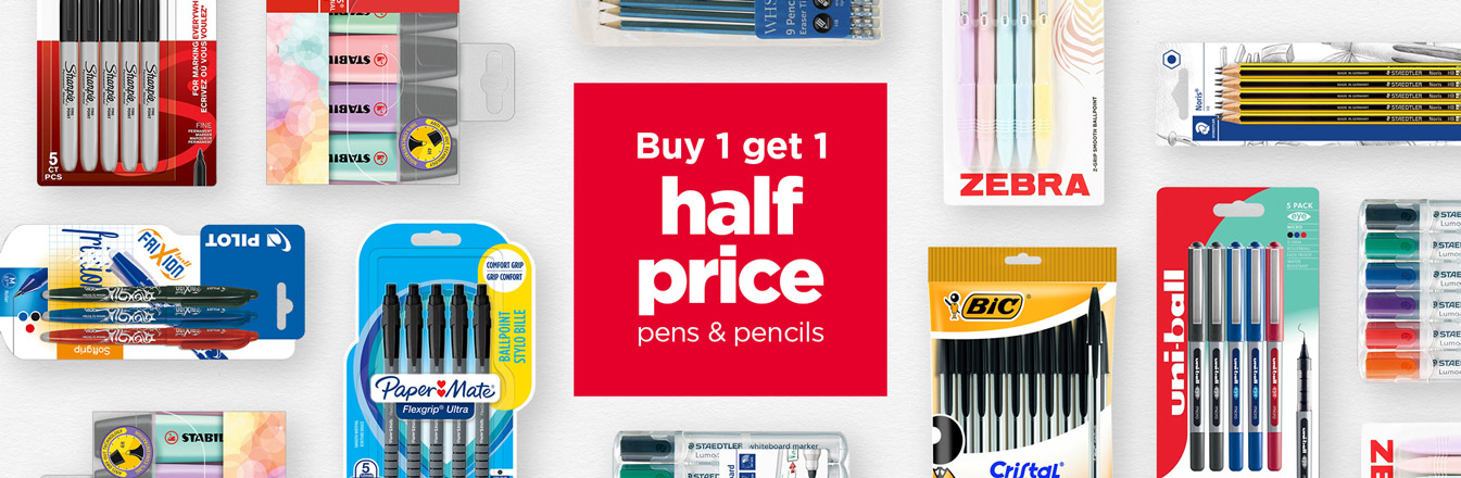 Buy 1 Get 1 Half Price Pens & Pencils