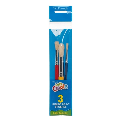 WHSmith Let's Create Jumbo Paint Brushes (Pack of 3)