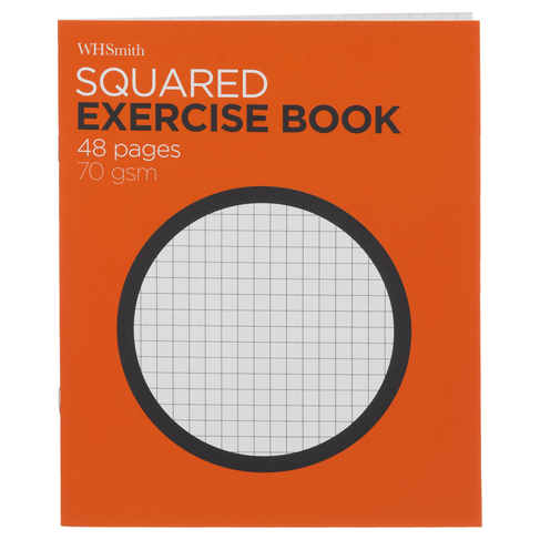 WHSmith Small Squared Maths Exercise Book