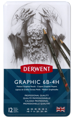 Derwent Professional Graphic Medium Pencils (Pack of 12)