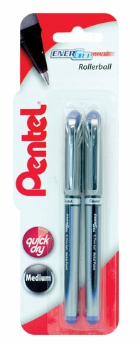 Pentel EnerGel Plus Gel Pens Blue Ink (Pack of 2)