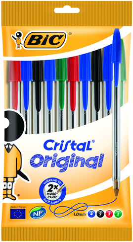 BIC Cristal Ballpoint Pens Assorted Ink (Pack of 10) 
