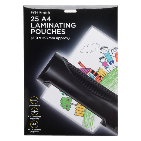 WHSmith A4 Laminating Pouches 25 Sheets (Pack of 25)