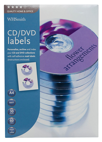 WHSmith Quality Home and Office CD / DVD Labels (Pack of 60)