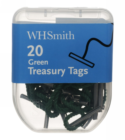 WHSmith Green Treasury Tags (Pack of 20)