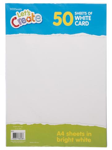 WHSmith White Card 50 Sheets