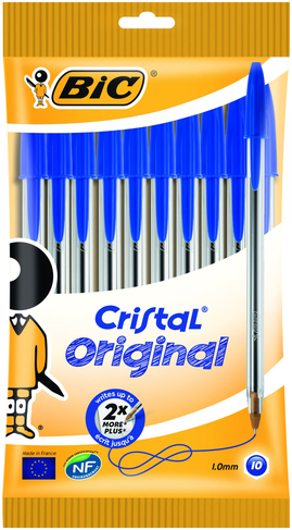 BIC Cristal Ballpoint Pens Blue Ink (Pack of 10) 