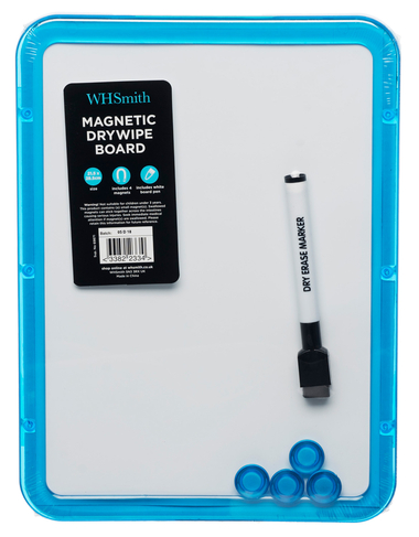 WHSmith Magnetic Dry Wipe Board 22x28cm (Assorted Colours)