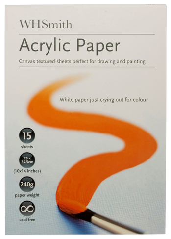 WHSmith 10x14 Inch Acrylic Paper 15 Sheets