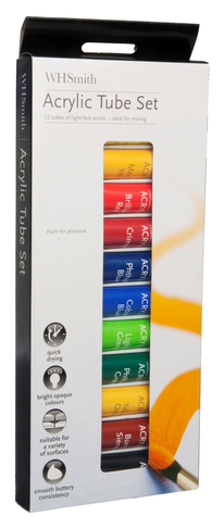 WHSmith Acrylic Paints 12 ml (Pack of 12)