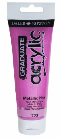 Daler-Rowney Graduate Acrylic 120ml Paint Tube Metallic Pink