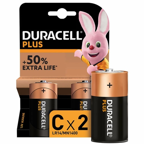 Duracell Plus Power Batteries C (Pack of 2)