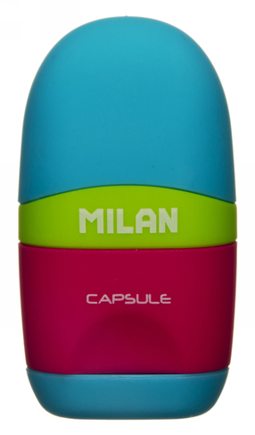 Milan Capsule Neon Combination Sharpener and Eraser Assorted Colours