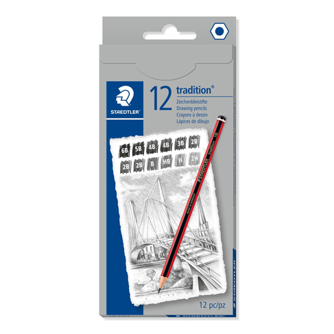 STAEDTLER Tradition Sketching Pencils 6B-2H (Pack of 12)