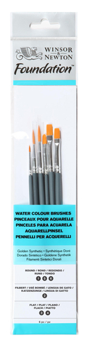 Winsor & Newton Foundation Watercolour Brush Set 16 Short Handle (Pack of 6)