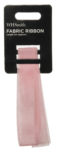 WHSmith Pale Pink Chiffon Fabric 2 m Ribbon