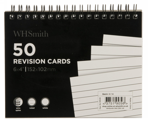 WHSmith White Spiral Bound Revision Cards (Pack of 50)