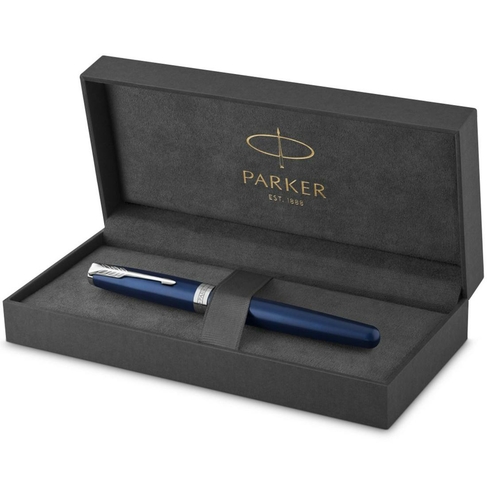 Parker Sonnet Fountain Pen, Blue Lacquer with Palladium Trim, Medium Nib, Gift Box
