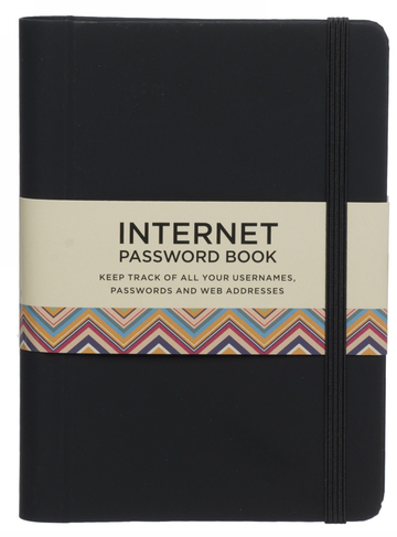 WHSmith Black Soft Touch A6 Internet Password Book
