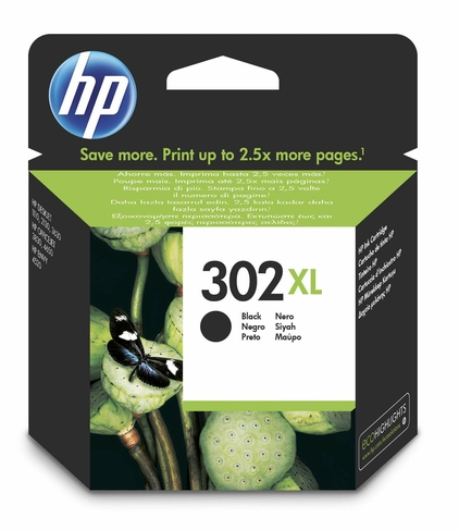 HP 302XL High Yield Black Original Ink Cartridge, Instant Ink Compatible, F6U68AE