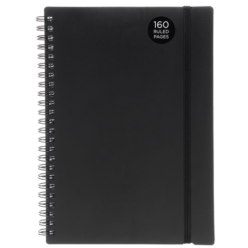 WHSmith Black Polypro A5 Notebook