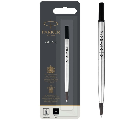 Parker Rollerball Pen Ink Refill, Fine, Black QUINK Ink
