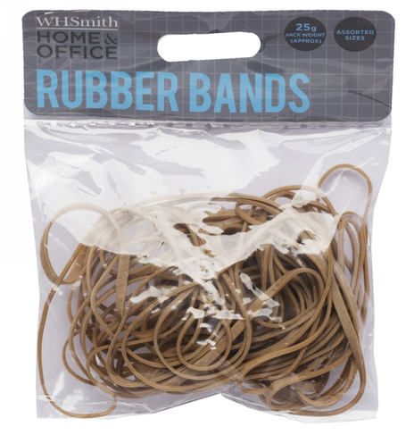 WHSmith Brown Rubber Bands Assorted Sizes