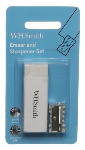 WHSmith Eraser and Sharpener Set