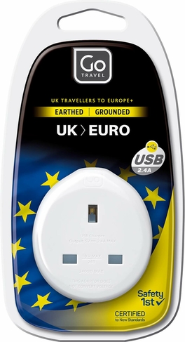 GoTravel UK-EU Adaptor with USB