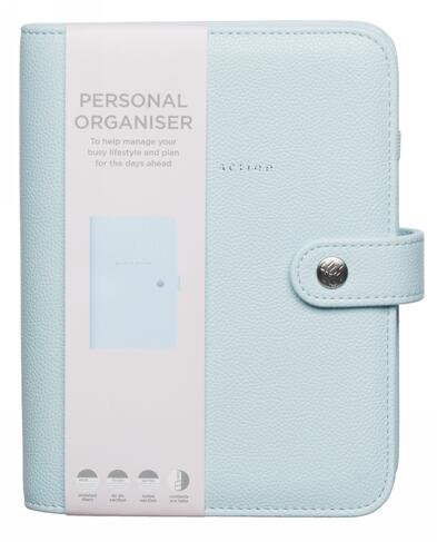 WHSmith Undated Personal Duck Egg Faux Leather Personal Organiser