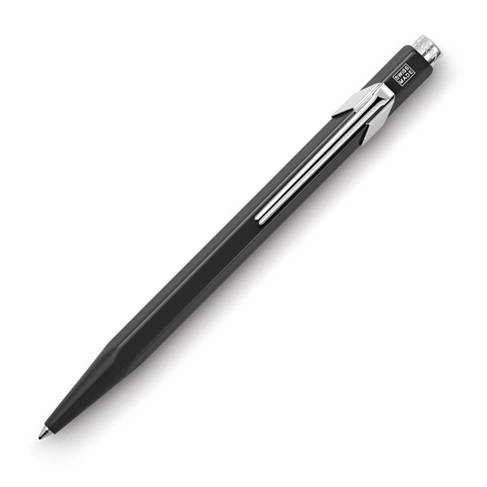 Caran d'Ache 849 Classic Black Ballpoint Pen with Chrome Trim, Blue Ink