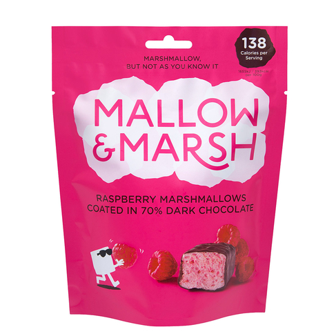 Mallow & Marsh Raspberry Marshmallows Coated in 70% Chocolate