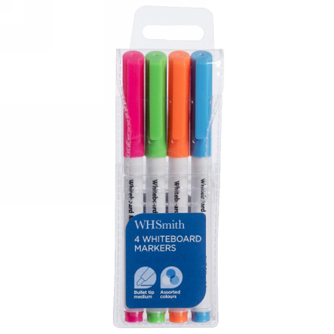 WHSmith Slim Whiteboard Markers (Pack of 4)