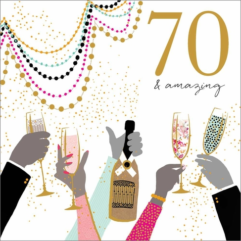 Portfolio Foil & Glitter Celebrating 70th Birthday Card