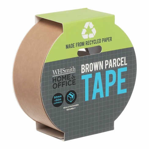 WHSmith Recycled Brown Parcel Tape 50mm x 5m