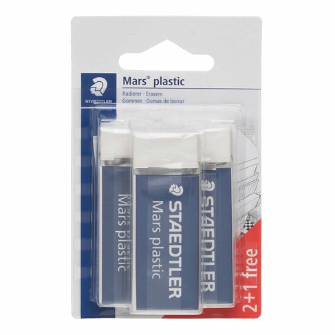 STAEDTLER Mars plastic Erasers (Pack of 3)