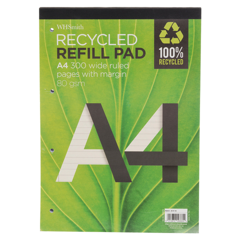 WHSmith Recycled A4 300 Page Refill Pad