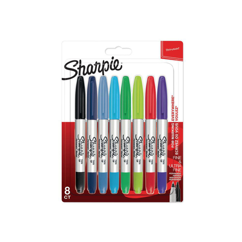 Sharpie Twin Tip Markers, Assorted ink (Pack if 8)