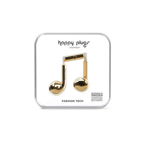 Happy Plugs Earbud+ Headphones Deluxe Gold 