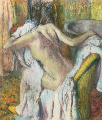 Portfolio After the Bath by Degas Blank Greeting Card                   