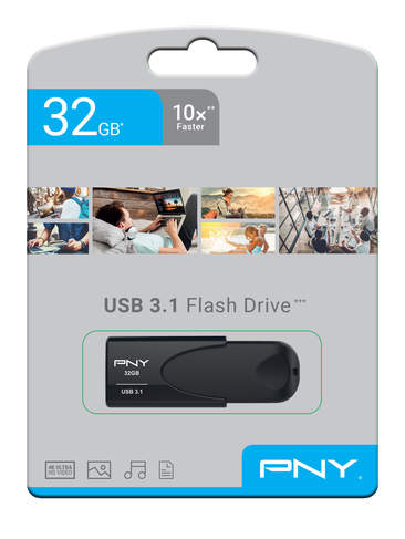 PNY 32 GB Black Attache 4 USB 3.1 Flash Drive