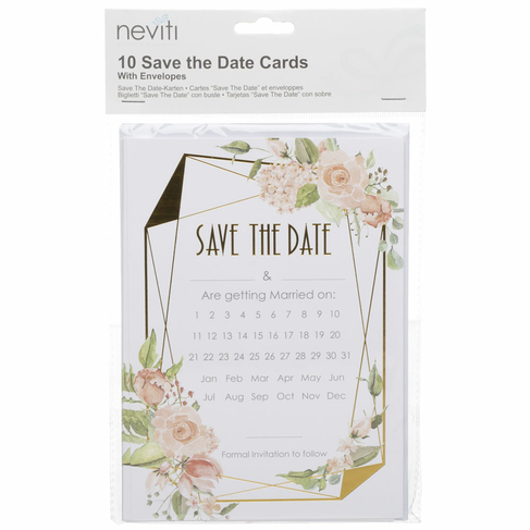 Neviti Floral Wedding Save the Date (Pack of 10)